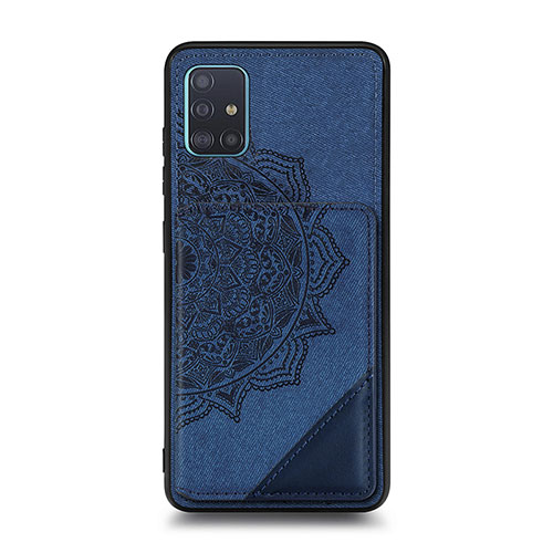 Ultra-thin Silicone Gel Soft Case Cover with Magnetic S03D for Samsung Galaxy A51 5G Blue