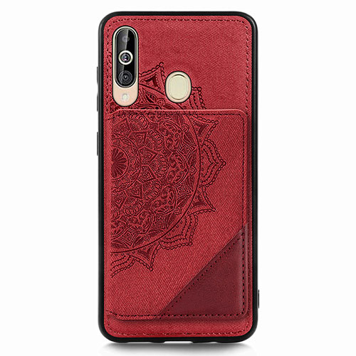 Ultra-thin Silicone Gel Soft Case Cover with Magnetic S03D for Samsung Galaxy A60 Red