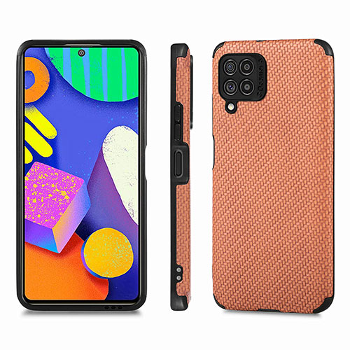 Ultra-thin Silicone Gel Soft Case Cover with Magnetic S03D for Samsung Galaxy F62 5G Brown