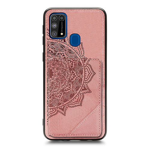 Ultra-thin Silicone Gel Soft Case Cover with Magnetic S03D for Samsung Galaxy M21s Rose Gold