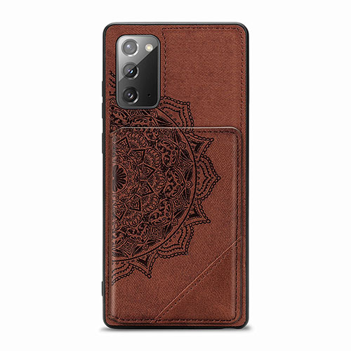 Ultra-thin Silicone Gel Soft Case Cover with Magnetic S03D for Samsung Galaxy Note 20 5G Brown