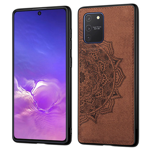 Ultra-thin Silicone Gel Soft Case Cover with Magnetic S03D for Samsung Galaxy S10 Lite Brown