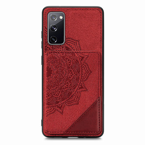 Ultra-thin Silicone Gel Soft Case Cover with Magnetic S03D for Samsung Galaxy S20 FE 5G Red