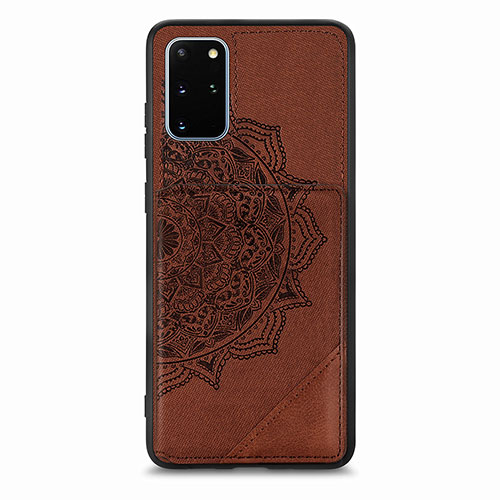 Ultra-thin Silicone Gel Soft Case Cover with Magnetic S03D for Samsung Galaxy S20 Plus 5G Brown