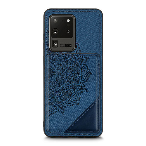 Ultra-thin Silicone Gel Soft Case Cover with Magnetic S03D for Samsung Galaxy S20 Ultra 5G Blue