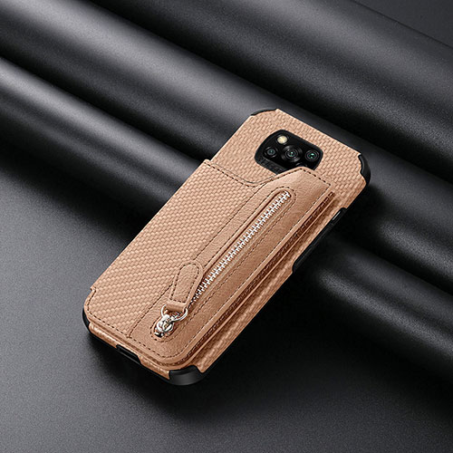 Ultra-thin Silicone Gel Soft Case Cover with Magnetic S03D for Xiaomi Poco X3 Gold