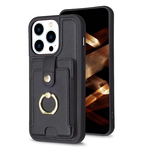 Ultra-thin Silicone Gel Soft Case Cover with Magnetic S04D for Apple iPhone 14 Pro Max Black