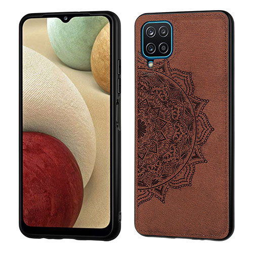 Ultra-thin Silicone Gel Soft Case Cover with Magnetic S04D for Samsung Galaxy A12 Nacho Brown