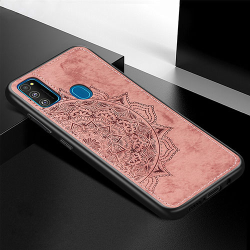Ultra-thin Silicone Gel Soft Case Cover with Magnetic S04D for Samsung Galaxy M21 Rose Gold