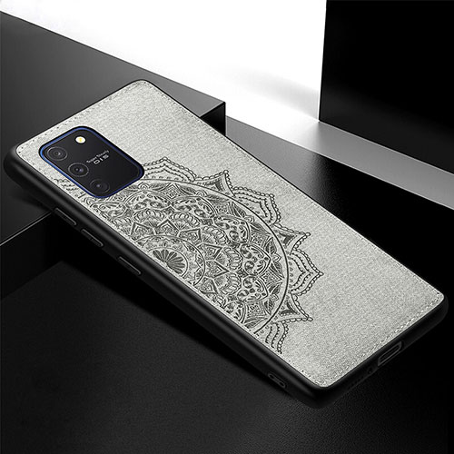 Ultra-thin Silicone Gel Soft Case Cover with Magnetic S04D for Samsung Galaxy M80S Gray