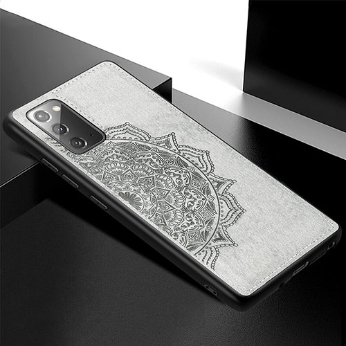 Ultra-thin Silicone Gel Soft Case Cover with Magnetic S04D for Samsung Galaxy Note 20 5G Gray