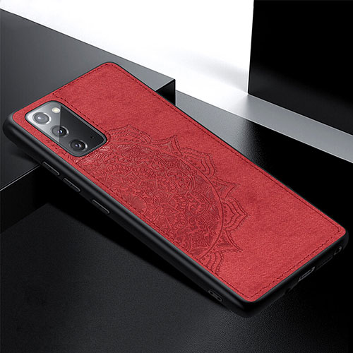 Ultra-thin Silicone Gel Soft Case Cover with Magnetic S04D for Samsung Galaxy Note 20 5G Red