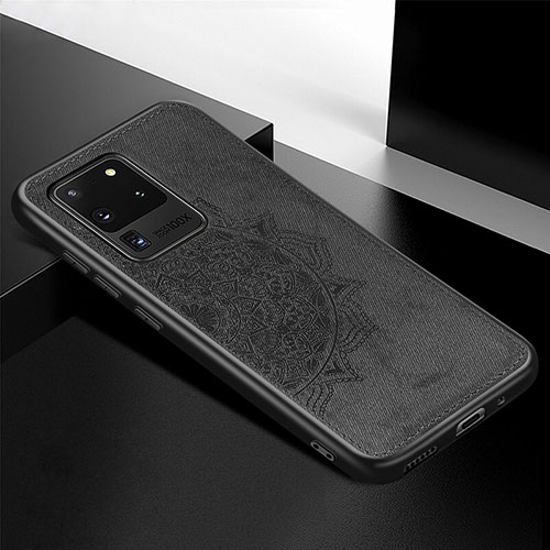 Ultra-thin Silicone Gel Soft Case Cover with Magnetic S04D for Samsung Galaxy S20 Ultra 5G Black
