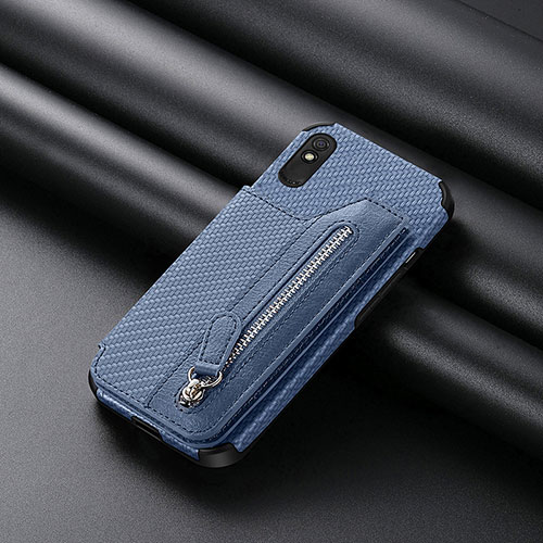 Ultra-thin Silicone Gel Soft Case Cover with Magnetic S04D for Xiaomi Redmi 9AT Blue