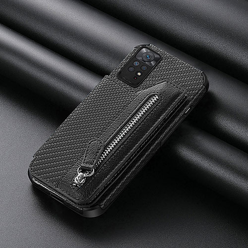 Ultra-thin Silicone Gel Soft Case Cover with Magnetic S04D for Xiaomi Redmi Note 11 Pro 4G Black