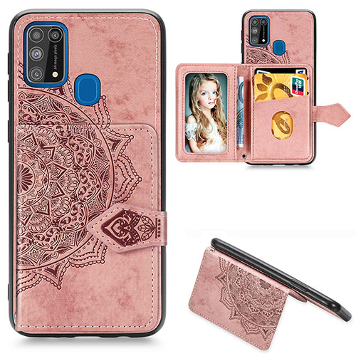 Ultra-thin Silicone Gel Soft Case Cover with Magnetic S05D for Samsung Galaxy M21s Rose Gold