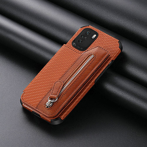Ultra-thin Silicone Gel Soft Case Cover with Magnetic S05D for Xiaomi Mi 11X Pro 5G Brown