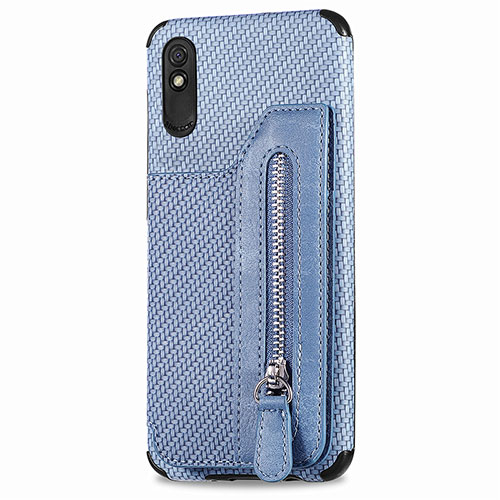 Ultra-thin Silicone Gel Soft Case Cover with Magnetic S05D for Xiaomi Redmi 9A Blue