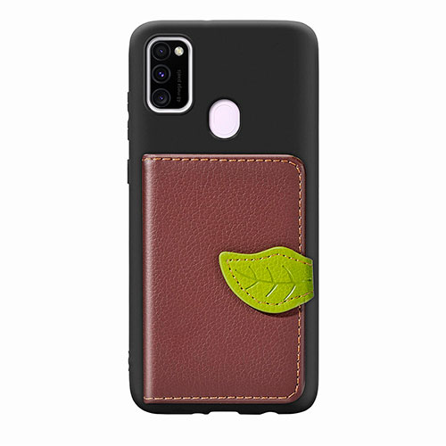 Ultra-thin Silicone Gel Soft Case Cover with Magnetic S06D for Samsung Galaxy M30s Brown