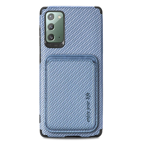 Ultra-thin Silicone Gel Soft Case Cover with Magnetic S06D for Samsung Galaxy Note 20 5G Blue