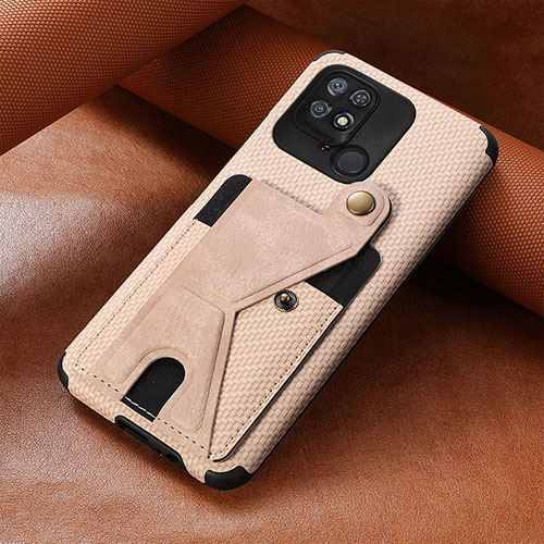 Ultra-thin Silicone Gel Soft Case Cover with Magnetic S06D for Xiaomi Redmi 10C 4G Gold