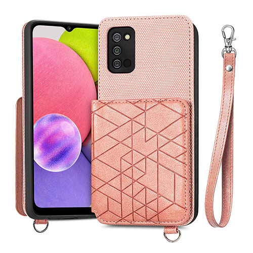 Ultra-thin Silicone Gel Soft Case Cover with Magnetic S07D for Samsung Galaxy A02s Pink