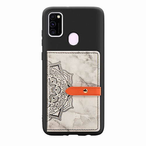 Ultra-thin Silicone Gel Soft Case Cover with Magnetic S07D for Samsung Galaxy M21 Gray