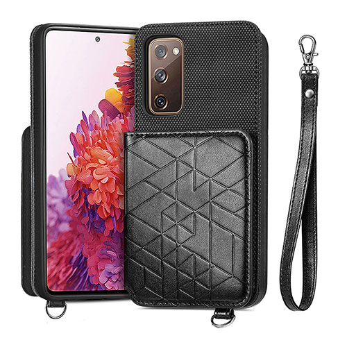 Ultra-thin Silicone Gel Soft Case Cover with Magnetic S08D for Samsung Galaxy S20 FE 5G Black