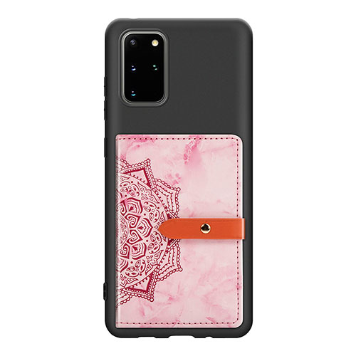 Ultra-thin Silicone Gel Soft Case Cover with Magnetic S09D for Samsung Galaxy S20 Plus 5G Pink