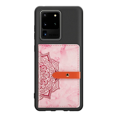 Ultra-thin Silicone Gel Soft Case Cover with Magnetic S09D for Samsung Galaxy S20 Ultra 5G Pink