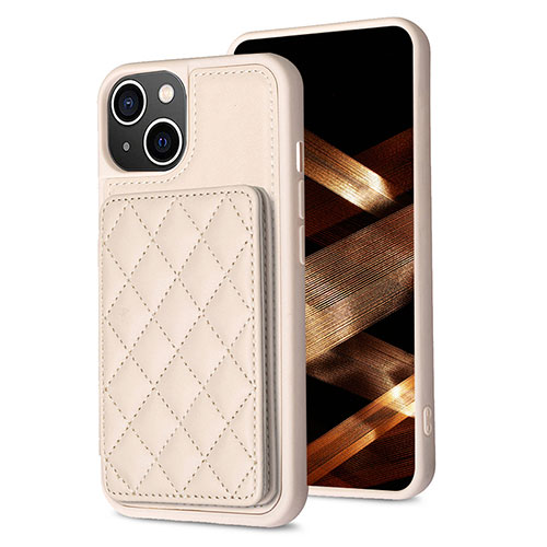 Ultra-thin Silicone Gel Soft Case Cover with Magnetic S10D for Apple iPhone 13 Gold
