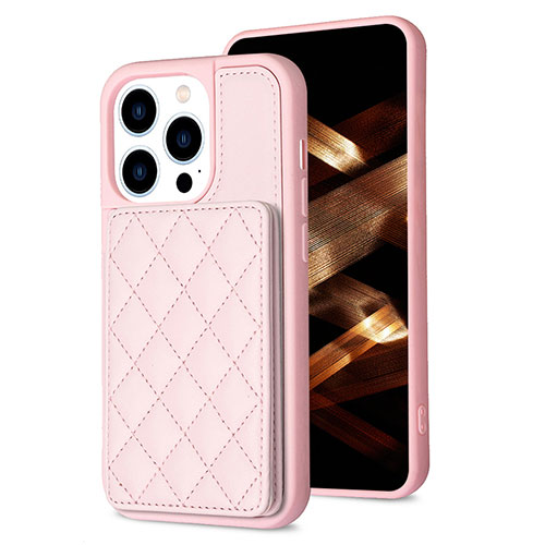 Ultra-thin Silicone Gel Soft Case Cover with Magnetic S10D for Apple iPhone 13 Pro Max Rose Gold