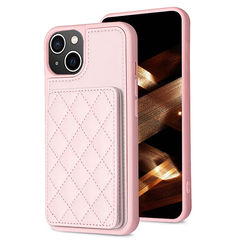 Ultra-thin Silicone Gel Soft Case Cover with Magnetic S10D for Apple iPhone 13 Rose Gold
