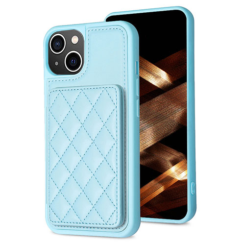 Ultra-thin Silicone Gel Soft Case Cover with Magnetic S10D for Apple iPhone 13 Sky Blue
