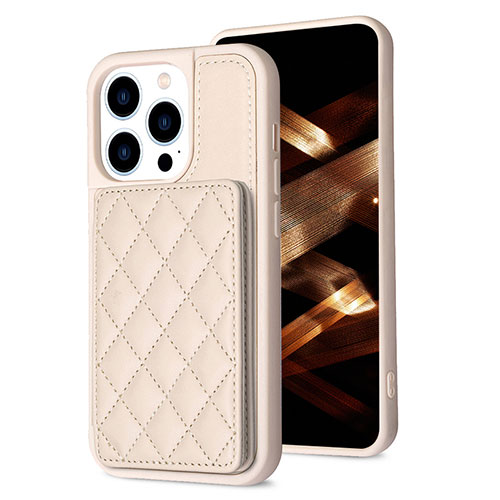 Ultra-thin Silicone Gel Soft Case Cover with Magnetic S10D for Apple iPhone 14 Pro Gold