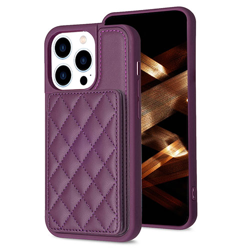 Ultra-thin Silicone Gel Soft Case Cover with Magnetic S10D for Apple iPhone 14 Pro Purple