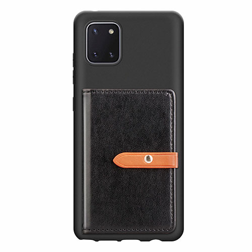 Ultra-thin Silicone Gel Soft Case Cover with Magnetic S10D for Samsung Galaxy A81 Black