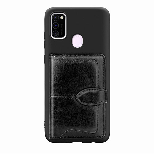 Ultra-thin Silicone Gel Soft Case Cover with Magnetic S12D for Samsung Galaxy M21 Black