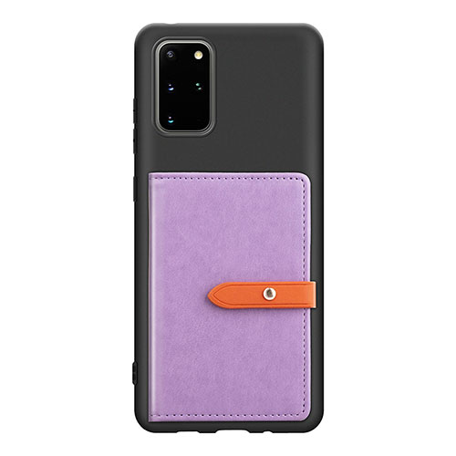 Ultra-thin Silicone Gel Soft Case Cover with Magnetic S12D for Samsung Galaxy S20 Plus 5G Purple
