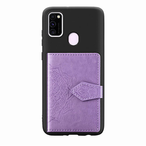 Ultra-thin Silicone Gel Soft Case Cover with Magnetic S13D for Samsung Galaxy M21 Purple