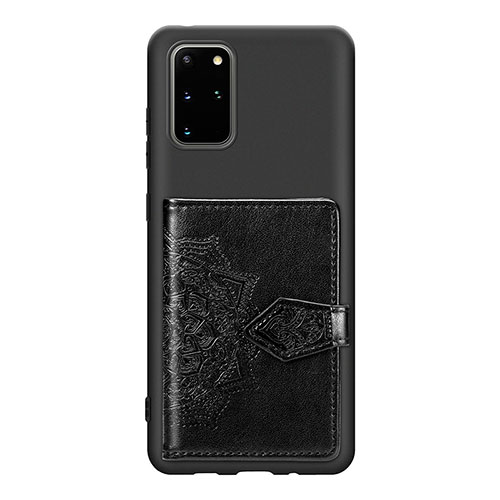 Ultra-thin Silicone Gel Soft Case Cover with Magnetic S13D for Samsung Galaxy S20 Plus 5G Black
