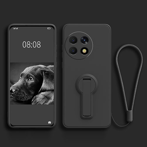 Ultra-thin Silicone Gel Soft Case Cover with Stand for OnePlus 11R 5G Black