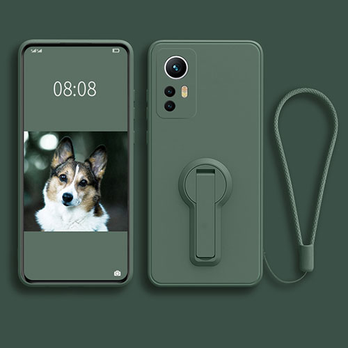 Ultra-thin Silicone Gel Soft Case Cover with Stand for Xiaomi Mi 12S 5G Green