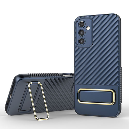 Ultra-thin Silicone Gel Soft Case Cover with Stand KC1 for Samsung Galaxy A14 5G Blue