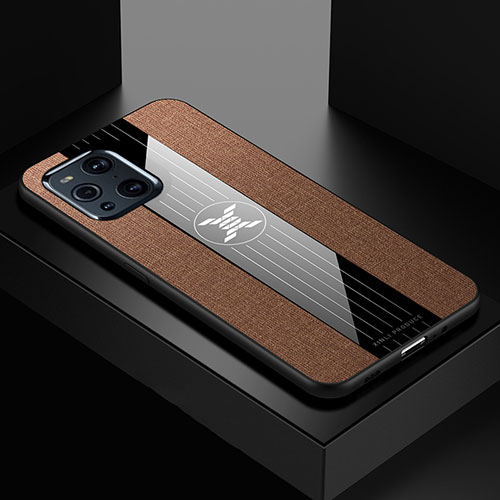 Ultra-thin Silicone Gel Soft Case Cover X01L for Oppo Find X3 Pro 5G Brown