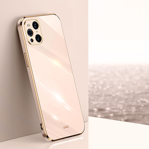 Ultra-thin Silicone Gel Soft Case Cover XL1 for Oppo Find X3 Pro 5G Gold