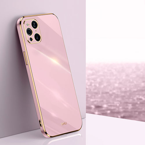 Ultra-thin Silicone Gel Soft Case Cover XL1 for Oppo Find X3 Pro 5G Pink
