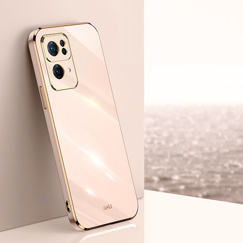 Ultra-thin Silicone Gel Soft Case Cover XL1 for Oppo Reno7 Pro 5G Gold