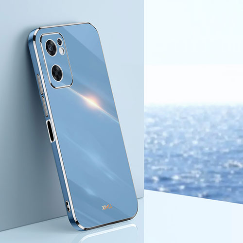 Ultra-thin Silicone Gel Soft Case Cover XL1 for Oppo Reno7 SE 5G Blue