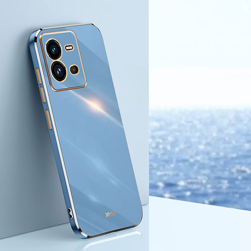 Ultra-thin Silicone Gel Soft Case Cover XL1 for Vivo X80 Lite 5G Blue